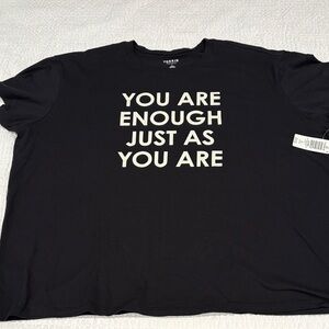 Torrid Black Tee with Empowering Message
